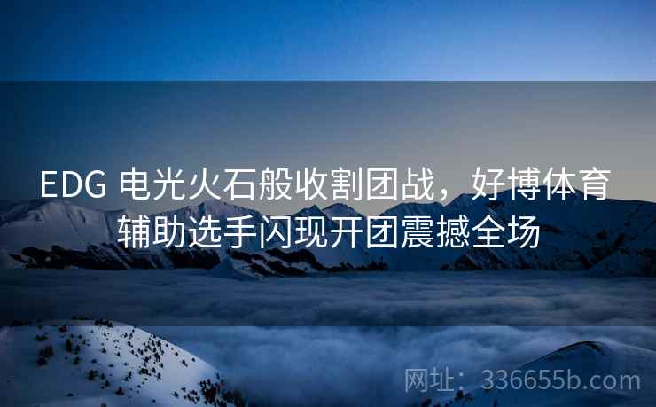 EDG 电光火石般收割团战，好博体育 辅助选手闪现开团震撼全场